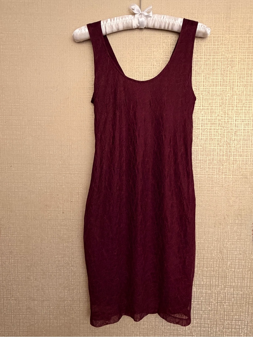 Bar III Burgundy Scoop Neck Midi Tank Dress